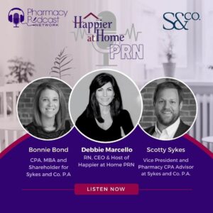 Scotty Sykes, CPA, CFP and Bonnie Bond, CPA on the Happier at Home PRN podcast to discuss long-term care at home, and other financial strategies that can help your pharmacy. 